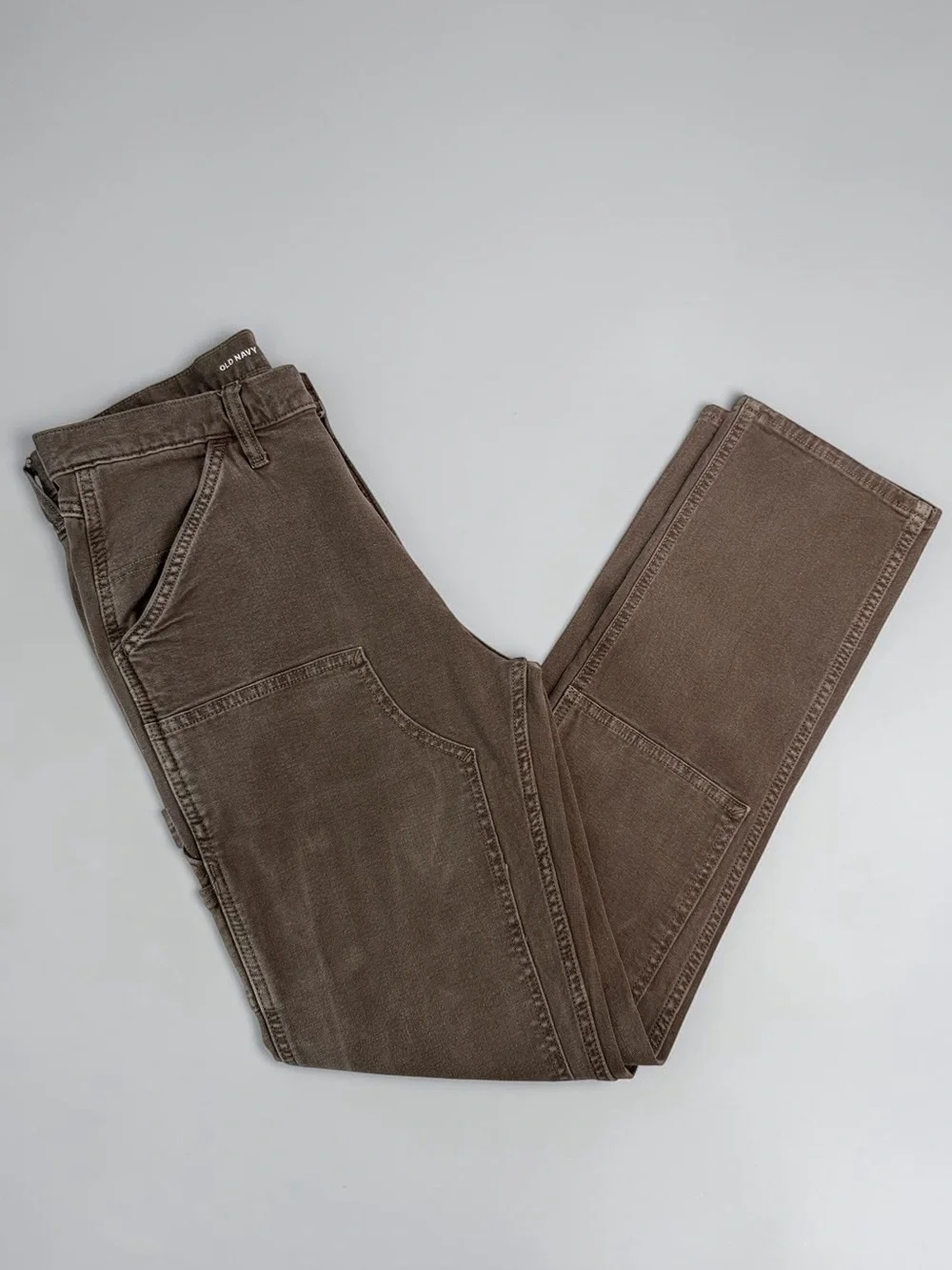 Old Navy Mens 32x34 90s Straight Carpenter Jeans Brown Workwear Flex